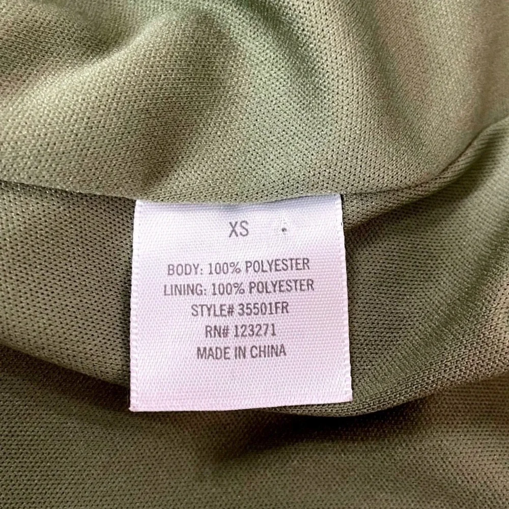 Miami Womens XS Olive Green Floral High Neck Cutout Sleeveless Dress Cottagecore